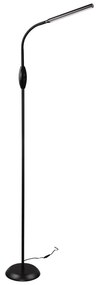 Čierna LED stojacia lampa (výška 145 cm) Toro – Trio