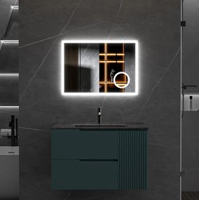 Erga Luna, LED zrkadlo 70x50cm s kozmetickým zrkadlom 3x zväčšenie, 1840 lm, 6500K, predné/zadné osvetlenie, ERG-V01-124-7050-00