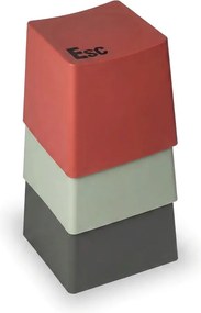 Plastový taburet BUTTON, sivý