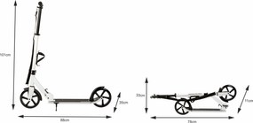 Bauerkraft Skladacia mestská kolobežka pre deti a mládež, 200 mm kolesá, hliník, držiak na fľašu