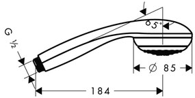 Hansgrohe Crometta 85, ručná sprcha 1jet, chrómová, HAN-28585000