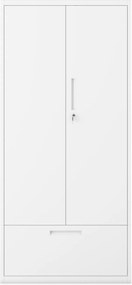 Modulárna kovová multifunkčná skriňa s vysokou zásuvkou biela MEGAN 1950 x 900 x 400 mm