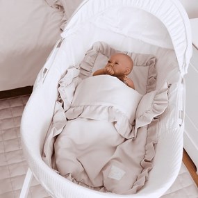 Sada do postieľok s volánom púdrovo ružová 50x65cm