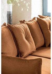 Menčestrová rozkladacia rohová pohovka v tehlovej farbe (pravý roh/do "U") Lazy Lukka – Miuform