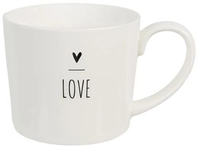 Biely hrnček so srdiečkom s nápisom Love - Lovely Day - 12*8*7 cm / 275 ml