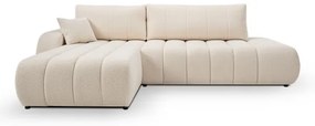 Rozkladacia rohová sedačka DESIO L ľavá s úložným priestorom, béžová