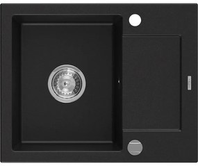 Mexen Enzo - drez granitový 57,6x46,5cm, 1-komorový, čierna, 6506571005-77