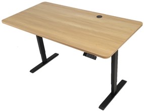 Výškovo nastaviteľný elektrický stôl BestBerg BBAT-16BWD / rozmer 160x80 cm / výška 85-130 cm / čierna/drevo
