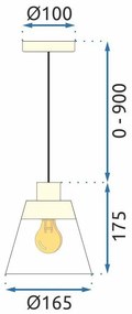 Toolight - Stropné svietidlo E27 60W APP895-1CP, zlatá, OSW-07022