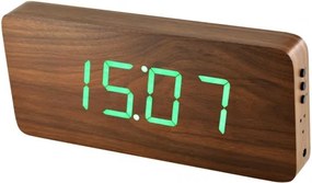 Digitálny LED budík/ hodiny MPM s dátumom a teplomerom 3672.50, green led, 25cm
