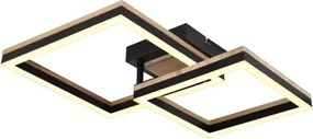 Stropné LED osvetlenie Beatrix 49 cm, kov/drevo%