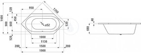 LAUFEN Solutions Vaňa, 1900 mm x 900 mm, biela H2255200000001