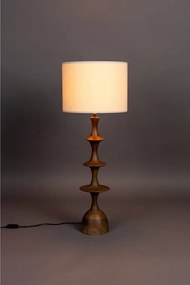 Hnedo-krémová stolová lampa s textilným tienidlom (výška 90 cm) Cath – Dutchbone