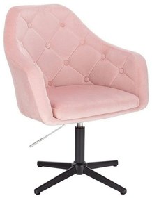 LuxuryForm DESIGN Kreslo ANDORA VELUR na čiernom kríži - svetlo ružová