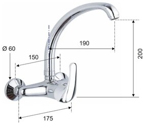 Aqualine - Drezová batéria KASIOPEA 20 cm lesklý chróm