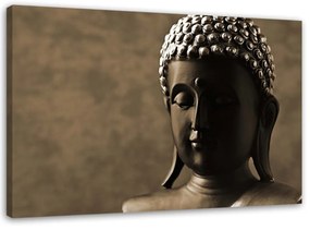 Obraz na plátně Socha Buddhy hnědá - 120x80 cm
