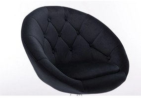 LuxuryForm DESIGN Kreslo VERA VELUR na striebornej podstave s kolieskami - čierne