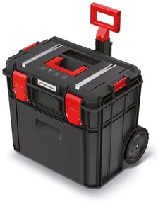 Kufor s kolieskami A, 51 cm, priehradka a upínacie lišty, čierna
