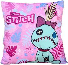 Obojstranný vankúš Lilo &amp; Stitch - motív Stitch a Scrump - 38 x 38 cm