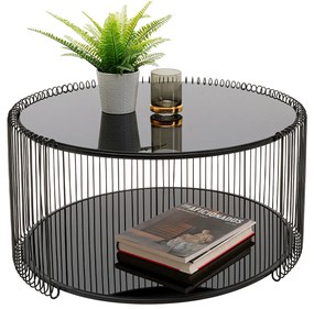 Wire Double konferenčný stolík Ø80 cm čierny