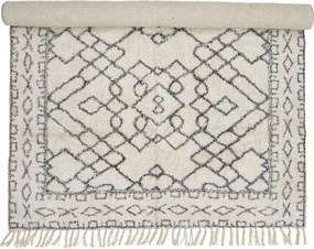 Bloomingville Bavlnený koberec Jaqueline White Cotton 140 × 200 cm