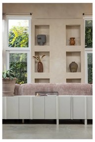 Svetlosivý TV stolík z borovicového dreva 152x53x46 cm Basu – WOOOD