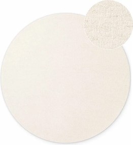 Krémový ručne tkaný vlnený okrúhly koberec ø 200 cm Puristic Knots – Elle Decoration
