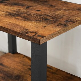 Pojízdný kancelářský regál Vasagle Pipewood 38 cm hnědý/černý