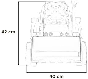 Akumulátorový traktorový buldozér RAMIZ G320 - červený