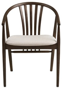 Tmavohnedá jedálenská stolička s podrúčkami z dubového dreva Agustin – House Nordic