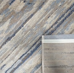 DY Béžovo-modrý koberec s pruhovaným vzorom Milas PRJ 15A-CB