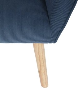 Relaxačné kreslo ušiak LUCIAN — masív, menčester, prírodná / modrá