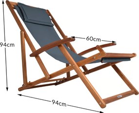 Záhradné lehátko SIENA, 94x60x94cm, antracitová Jurhan