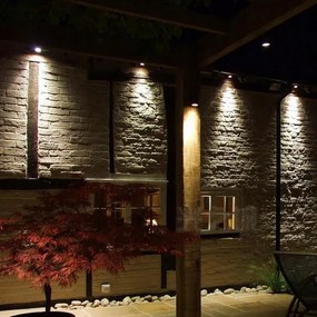 BERGE LED záhradná lampa - vstavaný reflektor GU10 - IP65 - čierna