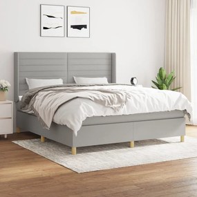 Boxspring posteľ s matracom bledosivá 180x200 cm látka 3132089