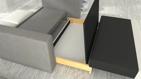 Rozkladacia pohovka s úložným priestorom Wilo - svetlosivá / sivá