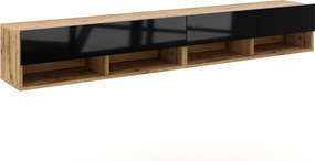 Závěsný TV stolek Derby 280 cm dub Wotan/černý
