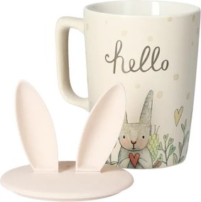 Hrnček EVIE s vrchnákom s veľkonočným dizajnom, biely 957752