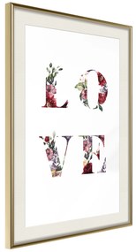 Artgeist Plagát - Love in Flowers [Poster] Veľkosť: 30x45, Verzia: Zlatý rám