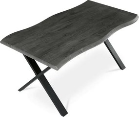 Jedálenský stôl 160x90 cm HT-F4316 GREY sivý dub / čierne nohy