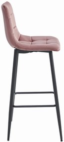 Barová stolička ARCETO - tmavoružový zamat / čierne nohy x 3 9401 71 00 00