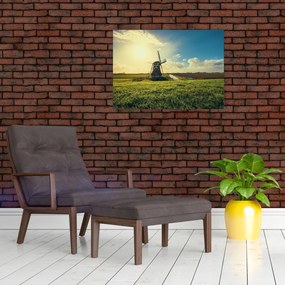 Sklenený obraz - Veterný mlyn (70x50 cm)