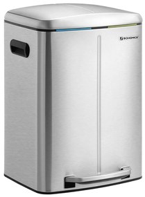 Dvojitý odpadkový kôš, 2 x 20 l kuchynský kôš, strieborná farba