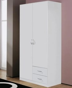 Šatníková skriňa Case, 91 cm, biela