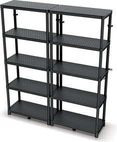 Plastový dielenský regál Stacker 74x172,5 cm čierny