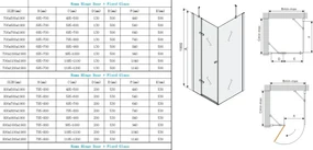 Mexen Roma, sprchovací kút 70 (dvere) x 60 (stena) cm, 6mm šedé sklo, chrómový profil, 854-070-060-01-40