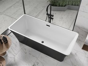 Mexen Tonia, voľne stojaca vaňa 170 x 75 cm, biela-čierna, čierny matný prepad, 52171707575-70