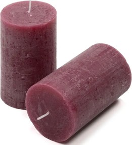 Burgundská parafínová sviečka, rustikálna, 11,5 cm, 12 ks