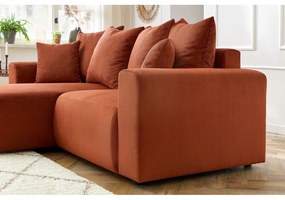 Oranžová zamatová rohová pohovka Enjoy – Bobochic Paris