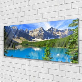 Obraz plexi Jazero hora les príroda 125x50 cm